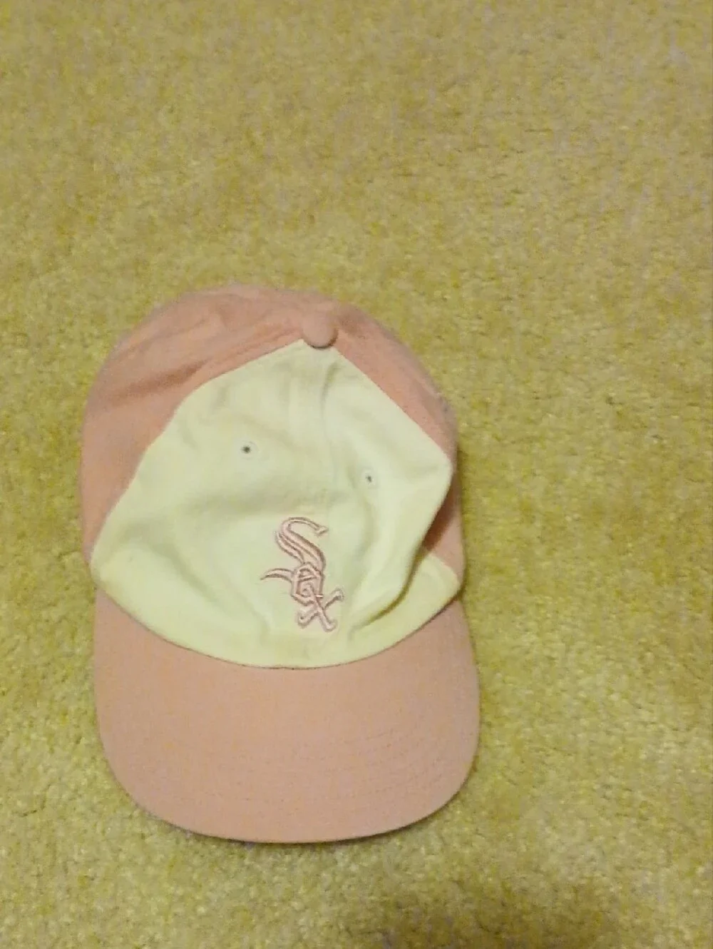 Pink & Cream  Baseball Cap with Embroidered Logo White Sox